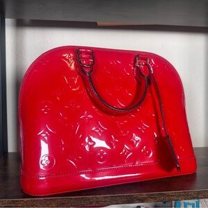 Louis Vuitton Alma PM Vernis Red Handbag